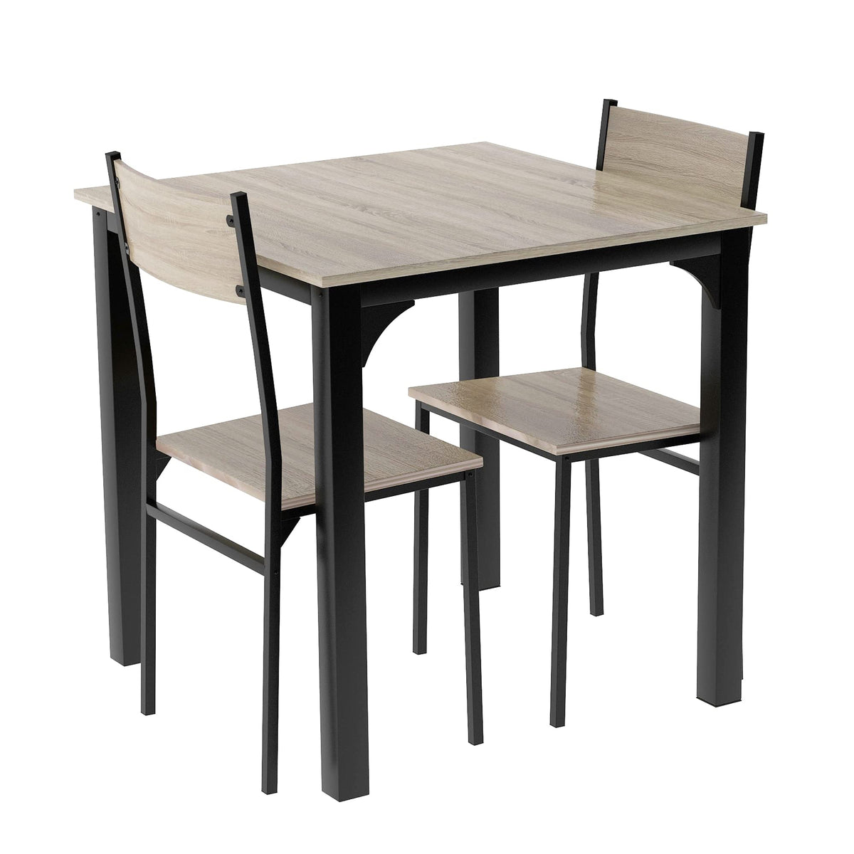 Goeria Dining Room Set with 2 Chairs for Balcony, Living Room, Dining Room, Natural Colour