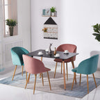 H.J WeDoo Rectangular Dining Table Nordic Coffee Table with 4 Beech Legs for Kitchen Room 110 * 70 * 73 cm MDF Black