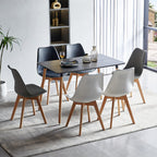 H.J WeDoo Rectangular Dining Table Nordic Coffee Table with 4 Beech Legs for Kitchen Room 110 * 70 * 73 cm MDF Black
