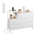 WLIVE 8 Chest of Drawers with Drawers, Fabric Drawers with Drawers, White