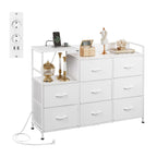 WLIVE 8 Chest of Drawers with Drawers, Fabric Drawers with Drawers, White