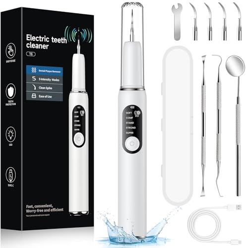 Fivava Dog Teeth Cleaning Kit with 5 Modes and 4 Heads for Pets