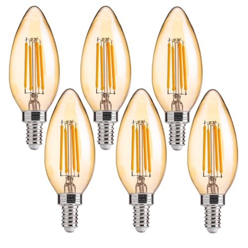 Shop Flsnt Dimmable Amber LED B11 E12 Bulbs, 40W Equivalent, 2200K Warm White. Perfect for chandeliers and candelabras. Energy-efficient lighting solution. Keywords: dimmable LED bulbs, amber LED, chandelier bulbs