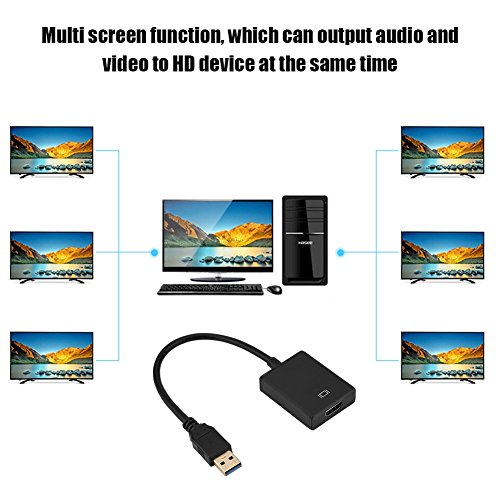 Fosa - USB 3.0 to HDMI Video Adapter with Transfer Cable for Windows