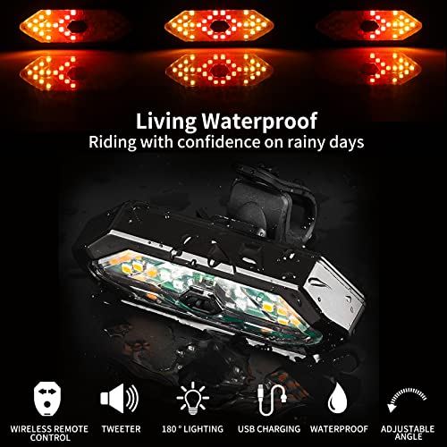 FxinruiA - Remote Control LED Turn Signal for Max G30, Adjustable Direction, Rechargeable Tail Light