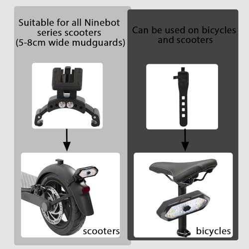 FxinruiA - Remote Control LED Turn Signal for Max G30, Adjustable Direction, Rechargeable Tail Light