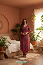 Feel Effortlessly Elegant: Rytras Rayon Kurti Set with Palazzos & Dupatta – Your Go-To for Every Occasion!