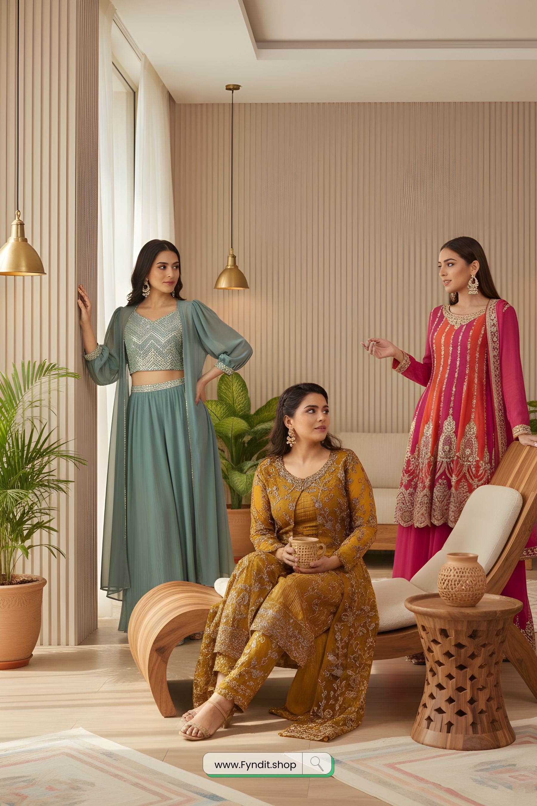 Anarkali dress for wedding party - Latest designer anarkali suits-Yellow-Ochre