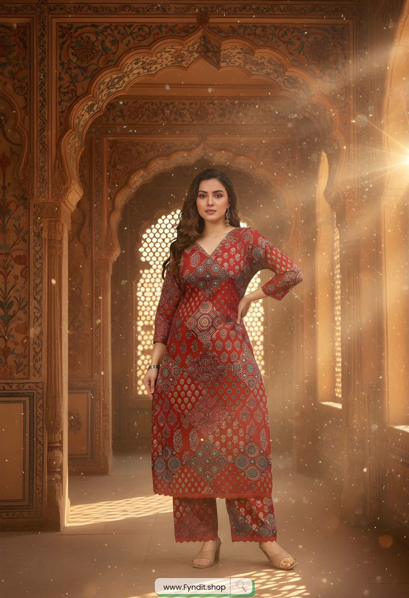 Feel Effortlessly Elegant: Rytras Rayon Kurti Set with Palazzos & Dupatta – Your Go-To for Every Occasion!
