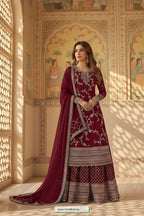 Step out in style with this elegant kurta palazzo set-  "Miss Ethnik Women’s Embroidered Kurta Palazzo Set –