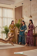 Anarkali dress for wedding party - Latest designer anarkali suits-Red-plum-wine