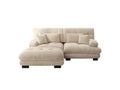 Fixed 2-seater sofa in beige fabric