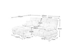 Fixed 2-seater sofa in beige fabric