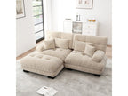 Fixed 2-seater sofa in beige fabric