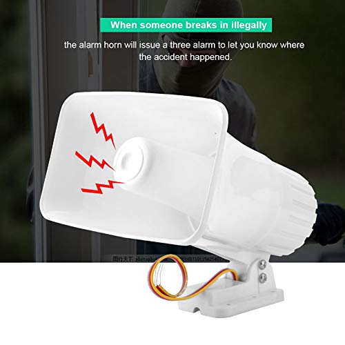 Gowenic - 30W Dual Tone Electric Siren for Home Security System, Wired Installation