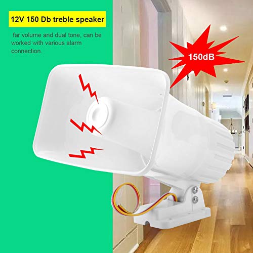 Gowenic - 30W Dual Tone Electric Siren for Home Security System, Wired Installation