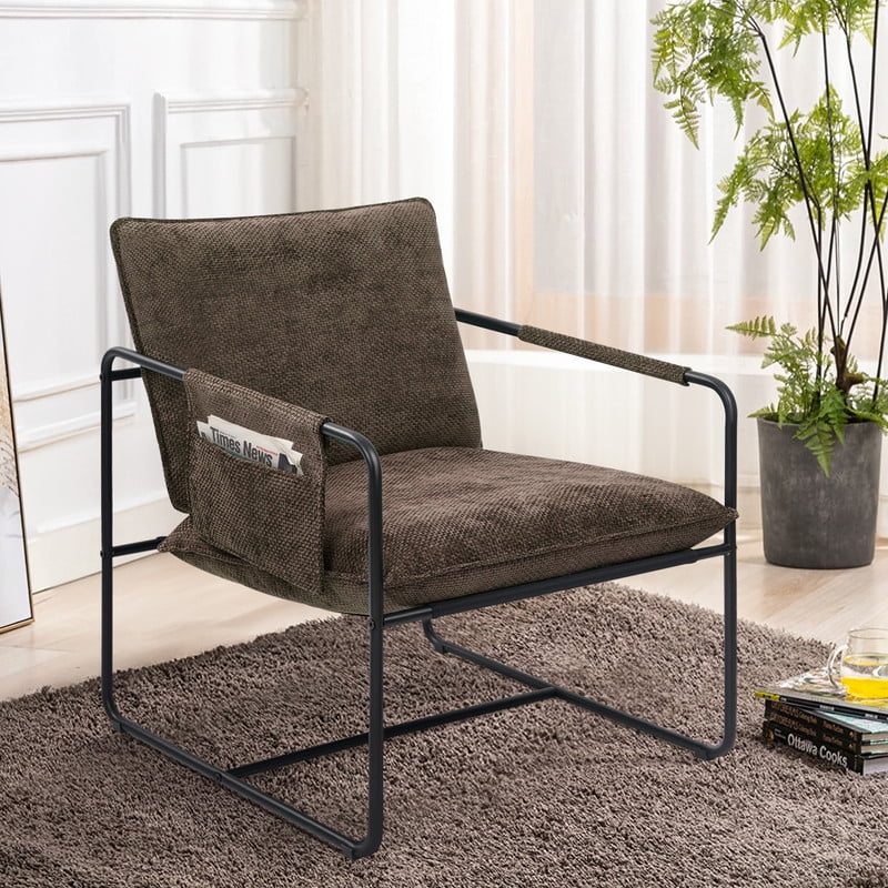 Hawsaiy Accent Chair with Metal Frame - Dark Gray