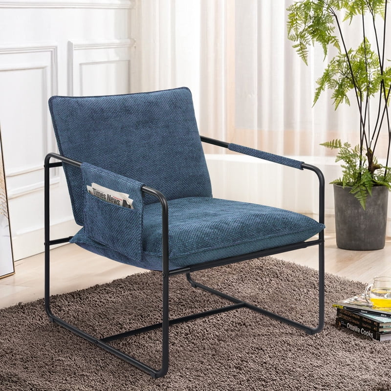 Hawsaiy Accent Chair with Metal Frame - Dark Gray