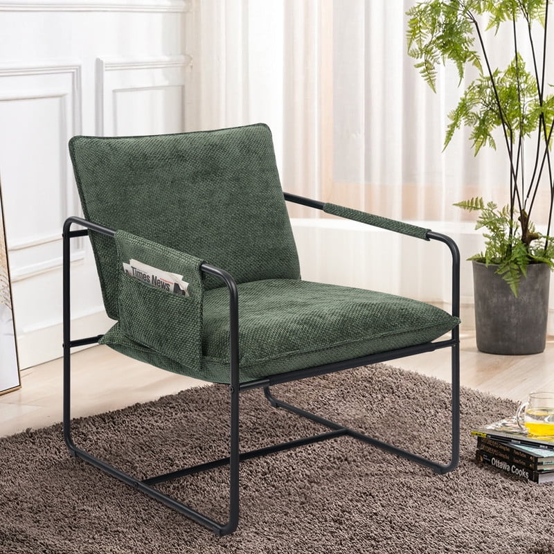 Hawsaiy Accent Chair with Metal Frame - Dark Gray