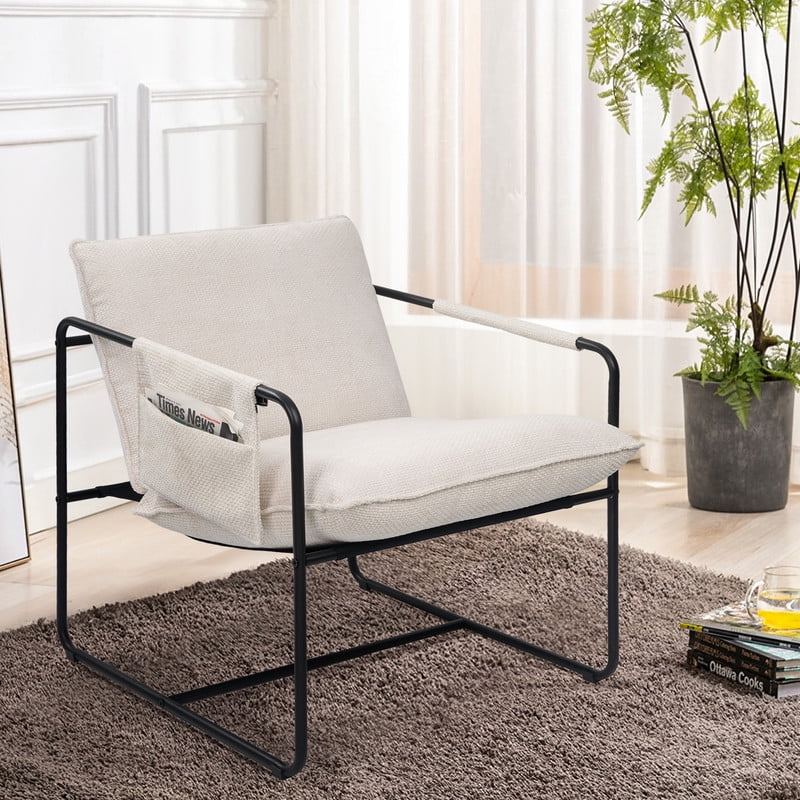 Hawsaiy Accent Chair with Metal Frame - Dark Gray