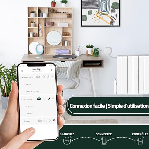 Heatzy - Smart Heating Thermostat for Electric Heaters, App Control, Room Management