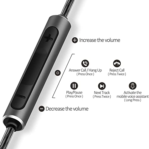 Hoistac - Pack of 2 Wired Earbuds with Microphone, Extra Bass, Memory Foam, Custom Fit