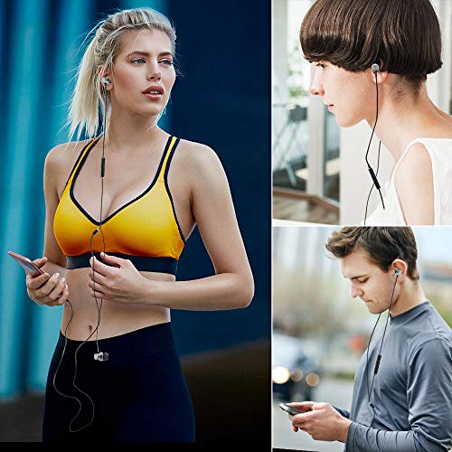 Hoistac - Pack of 2 Wired Earbuds with Microphone, Extra Bass, Memory Foam, Custom Fit
