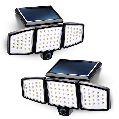 Home Zone Solar Flood Lights - 120° Motion Sensor, 1000 Lumens