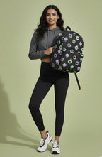 Kawaii Tech Cloud Pattern Backpack — Cute Pastel Cloud & Chip Print School Bag