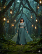 Steal the Spotlight – Stunning Lehenga & Choli with Long Shrug That Feels Straight Out of a Dream