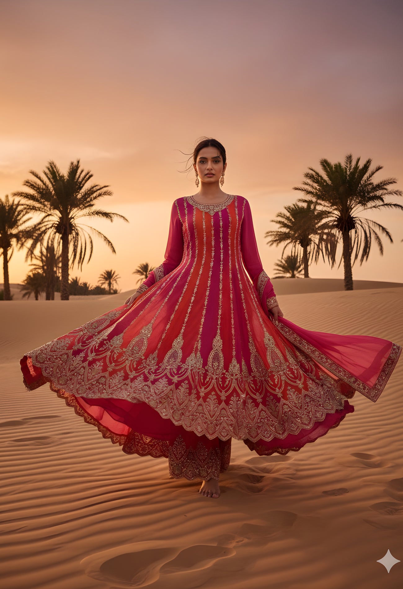 Turn Heads Instantly – Elegant Pink & Orange Kurta Palazzo with Dupatta That Makes You Feel Like Royalty