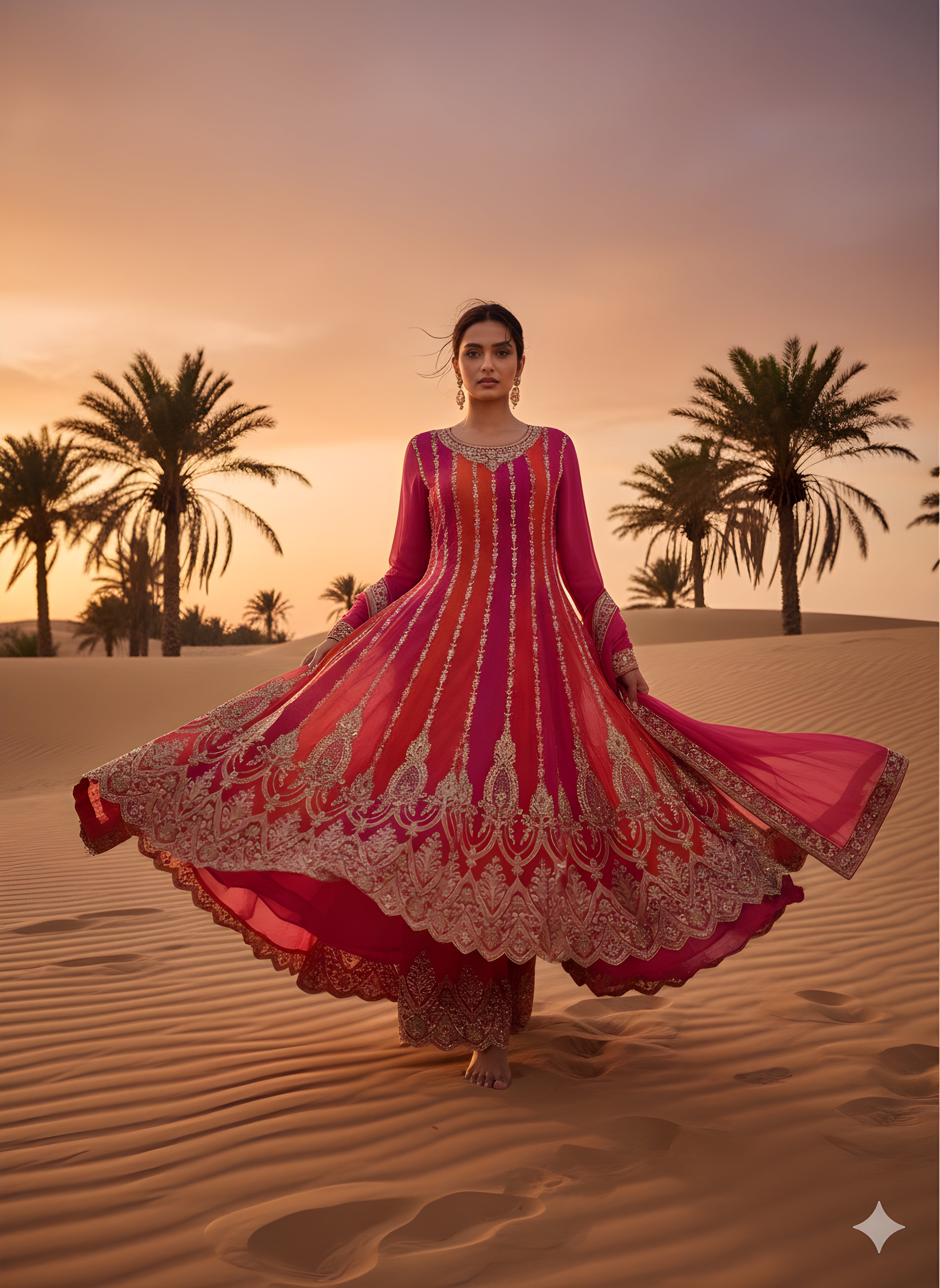 Turn Heads Instantly – Elegant Pink & Orange Kurta Palazzo with Dupatta That Makes You Feel Like Royalty