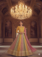 Women Designer Faux Georgette Anarkali Gown with Dupatta