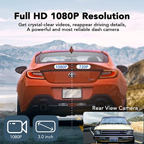 Ibaye - 1080P Full HD Dual Dash Cam with 170° Wide Angle, Night Vision, G-sensor