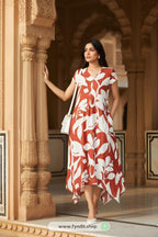 Rise & Shine: Max Cotton Red A-Line Dress — Bold, Comfortable & Forever Chic