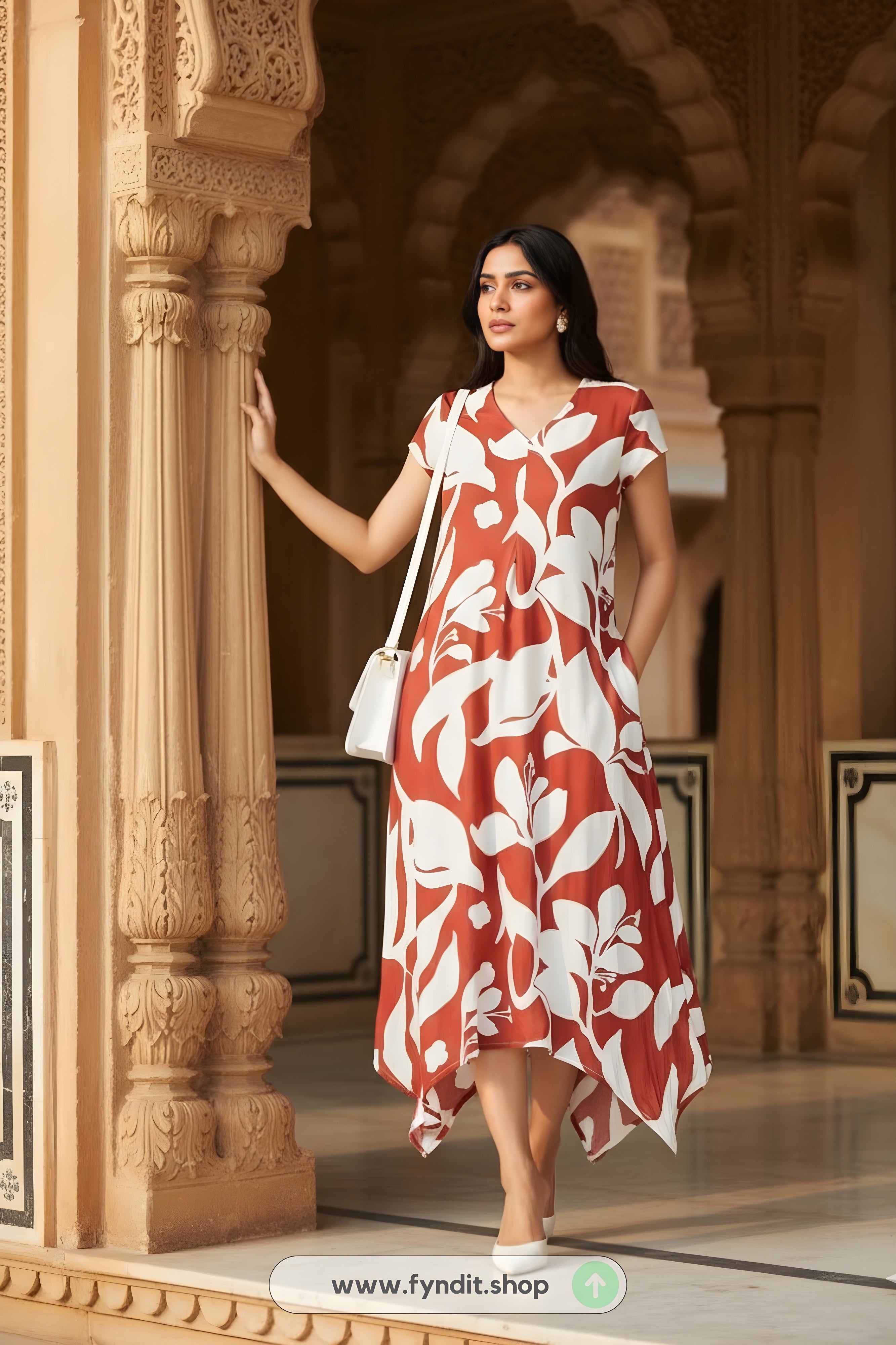 Rise & Shine: Max Cotton Red A-Line Dress — Bold, Comfortable & Forever Chic