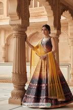 ETHNICTREE Peach Silk Gown with Net Dupatta – Perfect for Weddings & Festive Celebrations