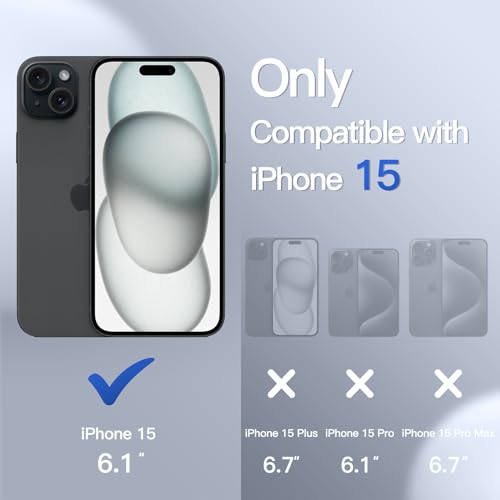 JETech - Matte Case for iPhone 15, Shockproof, Military Grade, Anti-Fingerprint