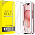 JETech - Tempered Glass Screen Protector for iPhone 15, Easy Install, HD Clear, Case-Friendly, 3-Pack - JETech Product