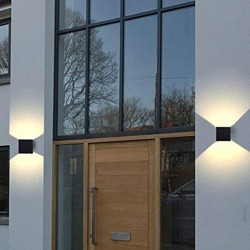 KAZRU - Dimmable LED Wall Lamp, High Brightness Indoor/Outdoor Lighting Black, 6W