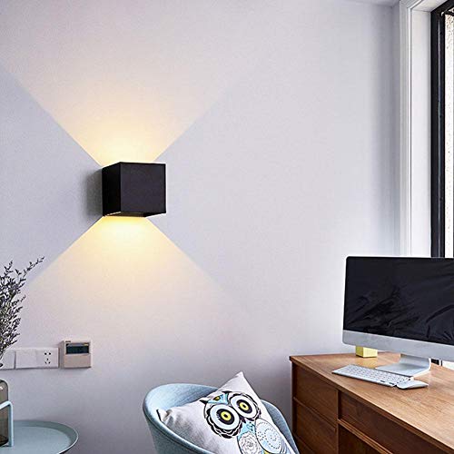 KAZRU - Dimmable LED Wall Lamp, High Brightness Indoor/Outdoor Lighting Black, 6W