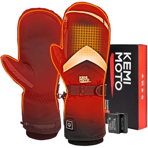 Shop KEMIMOTO Heated Gloves with 2500mAh battery, 3 heating levels. Ideal for skiing, fishing, and outdoor activities. Stay warm and comfortable this winter!