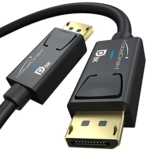 KabelDirekt 8K DisplayPort Cable with A.I.S. Shielding, 10ft