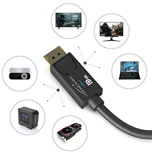 KabelDirekt - 8K DisplayPort Cable with A.I.S. Shielding & VESA Certified, 10ft