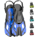 Shop Khroom's adjustable snorkel fins for adults and kids. Perfect for snorkeling, swimming, and diving. Lightweight and short design for ultimate comfort.