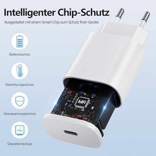 Kitminun - Fast Charger for iPhone 17/16 Pro, 20W USB-C with 2M Cable
