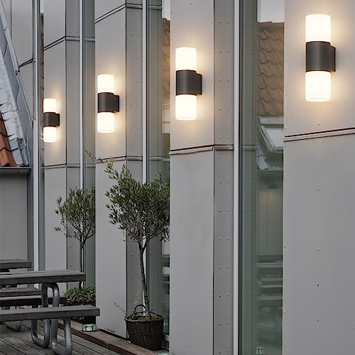 Klighten - IP54 Outdoor Wall Light, Up/Down Black Lantern for Garden & Patio