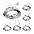Ledscom.de - 6 Pieces Chrome Swiveling Recessed Ceiling Frame with GU5.3 Socket