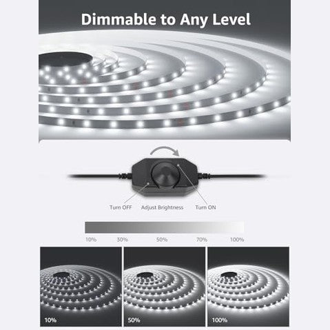 Lepro - 10m Waterproof Dimmable LED Strip Light Warm White for Party Decor