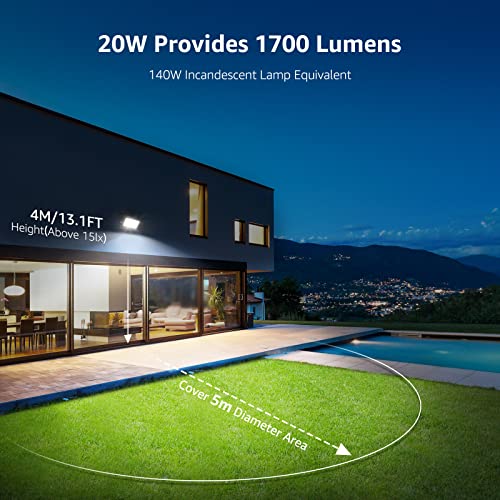 Lepro - 20W LED Floodlight Outdoor, 1700 Lumen Waterproof Security Light